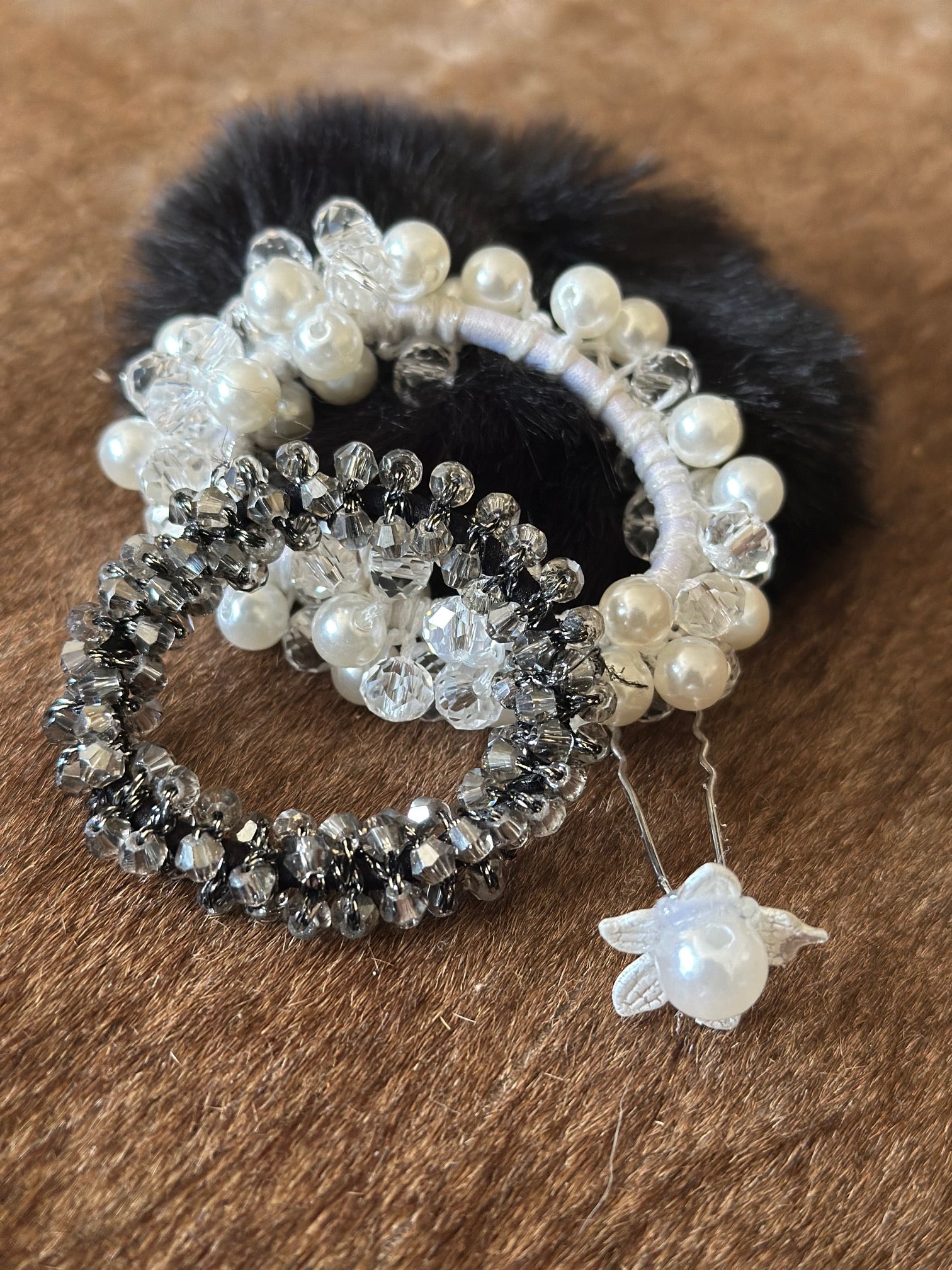 CAPALL Hair Set Black, Pearl & Grey